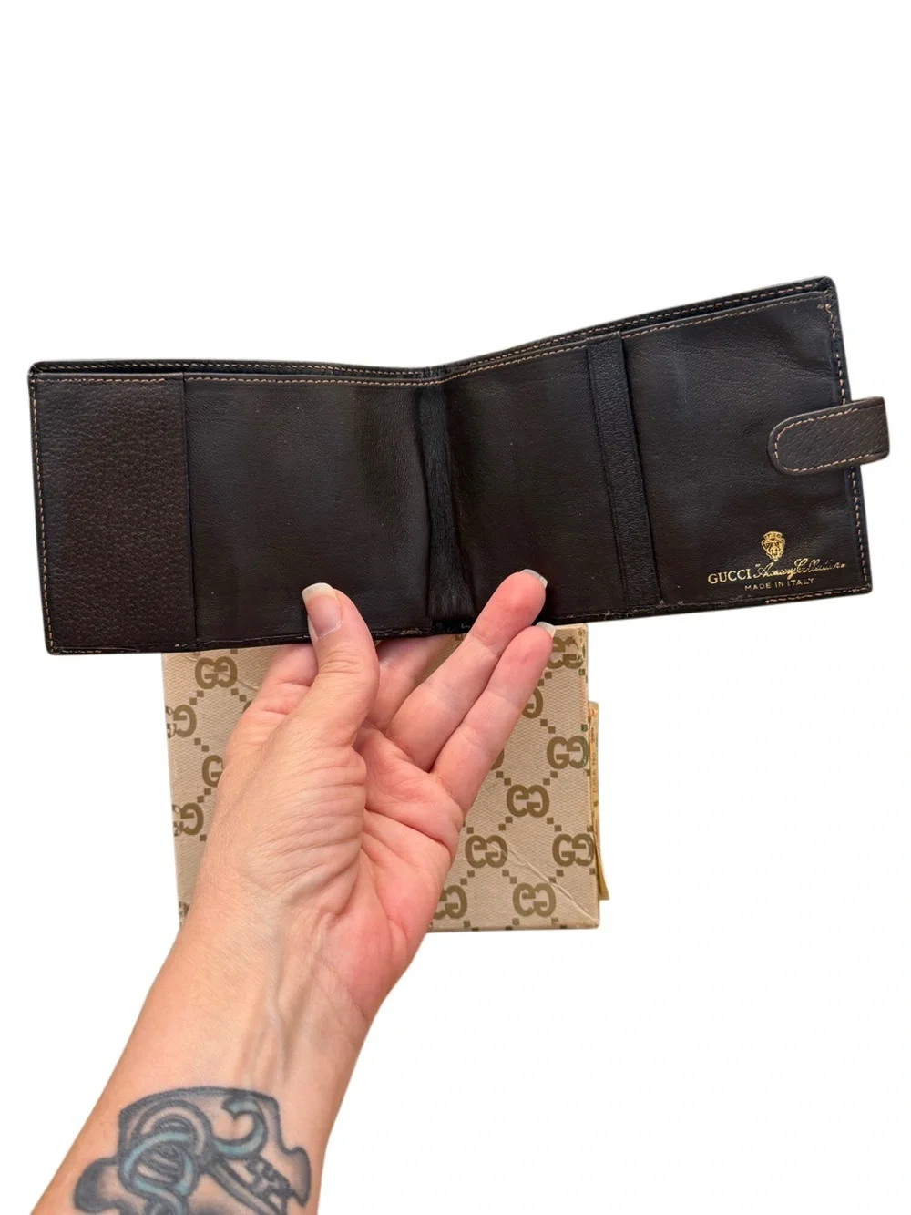 Vintage Gucci Accessory Collection GG Supreme Web Stripe Bifold Wallet Italy
